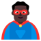 Man Superhero- Dark Skin Tone emoji on Microsoft